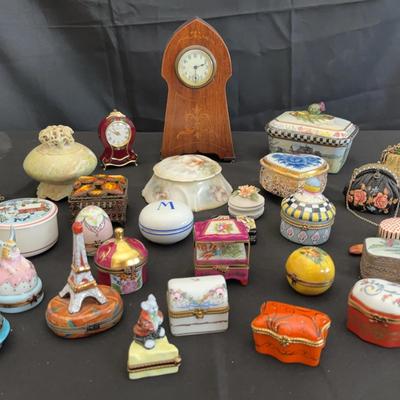 Trinket Box & Vanity Clock Collection | Hand Painted Includes Limoges & Mackenzie-Childs