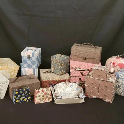 Handcrafted Fabric-Covered Decorative Boxes | Assorted Styles & Sizes