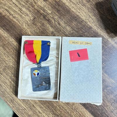 (11) Vintage 1930s 10K Gold and Sterling Swimming Medals 
