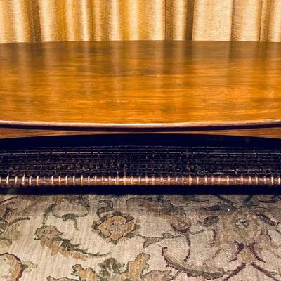 Mid Century Modern Teak and Cane Swedish Coffee Table