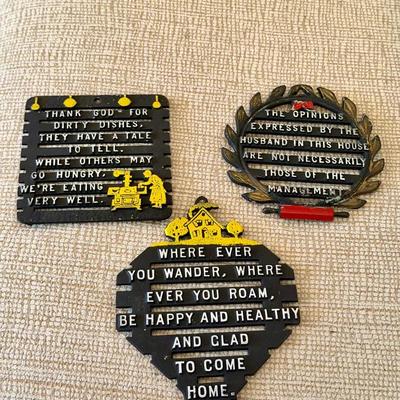 (3) Vintage Wall Hanging Trivets
