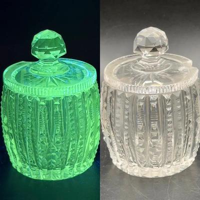 Cut Glass Mustard Or Condiment Jar