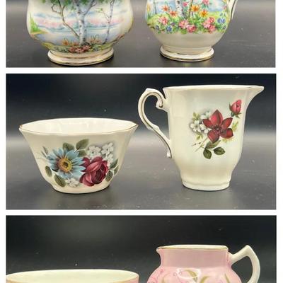 (3) Fine China Sugar & Creamer Sets ft. Royal Grafton & Royal Albert Silver Birch