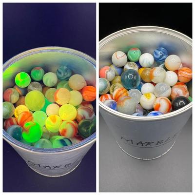 Old Stash of Marbles including Green Uranium Glass
