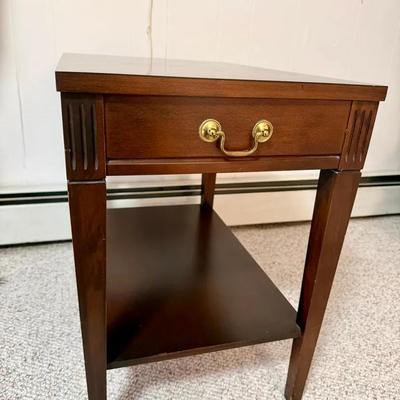 MCM Mersman Federal-style mahogany two-tier side table