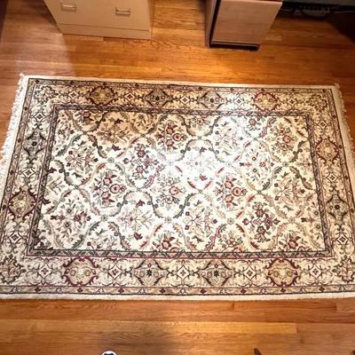 Green, Maroon, And Beige Area Rug