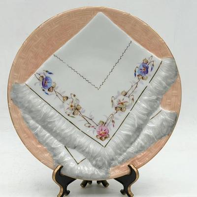 Hand Painted Porcelain Plate with Raised Napkin and Floral Design – Pattern No. 1511