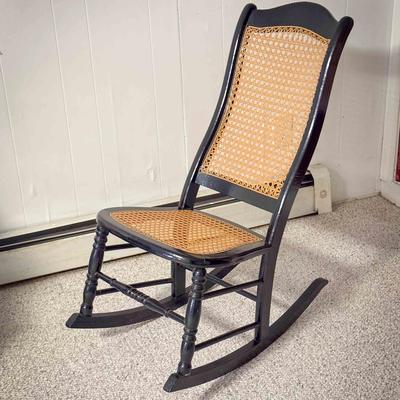 Lovely Restored Antique Rocker With Cane Seat
