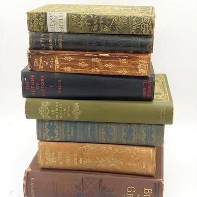 Antique Book Collection — War, History, and Literature Lot (8 Vols.)
