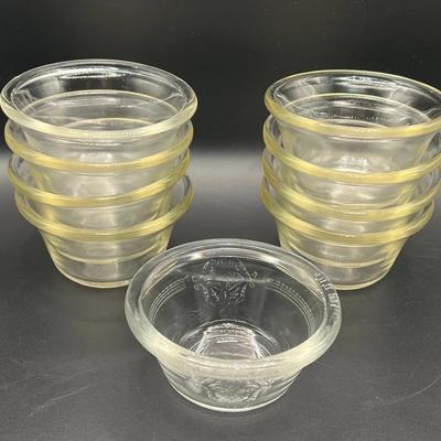 (8) PYREX & (1) Glassbake Stackable Glass Dishes