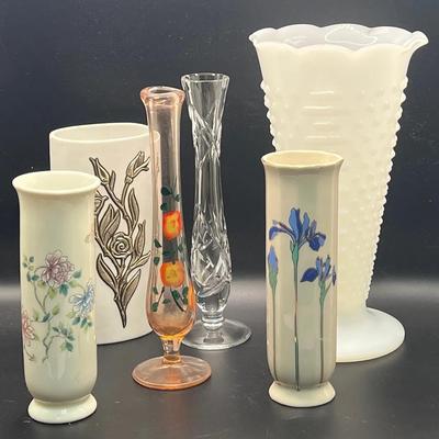 (6) Vases feat. Swung & Limoges Porcelain with Fine Silver