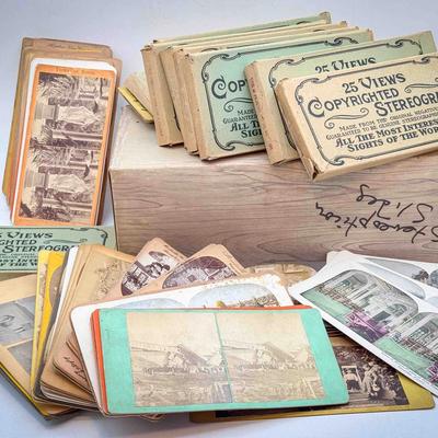 HUGE Collection- Antique Stereoviews & Stereograph Cards – 19th & Early 20th Century with Boxed Sets
