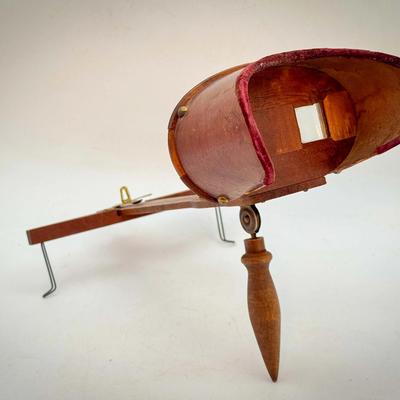 Antique Handheld Stereoscope Viewer – Late 19th Century Wooden Holmes-Style Stereoscope