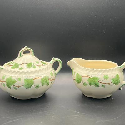 Harkerware Royal Gadroon Ivy Sugar & Creamer