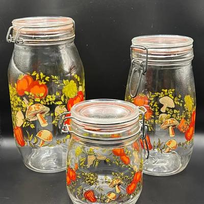 (3) 1970s “Spice of Life” Arc Glass Kitchen Jars