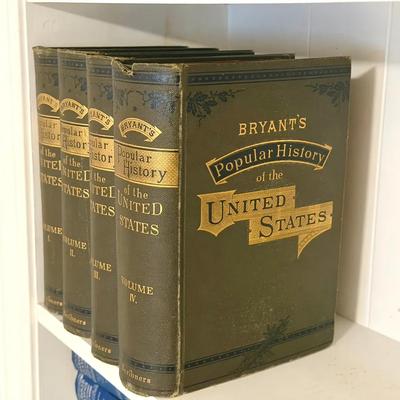 1883 Bryant’s Popular History of the United States (4-Volume Set) By William Cullen Bryant and Sydne