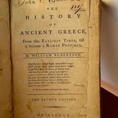 Antique The History of Ancient Greece by William Robertson | Second Edition