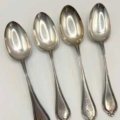 (4) Sterling Silver Spoons Stamped A.W. Greely 925/1000