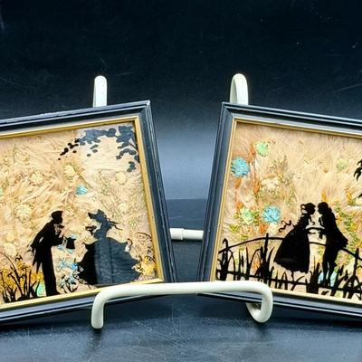 (2) Fishers Hand Painted Silhouettes
