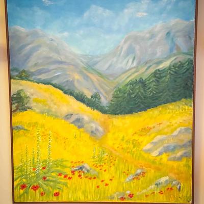 Lovely Landscape 1977 Signed Painting