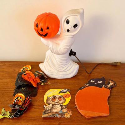 Vintage Halloween Blow Mold Ghost & More