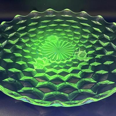 Fostoria American Cubist 12.5” Three-Footed Platter