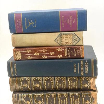 Antique & Vintage Book Lot — Classic Literature, History & Biography (6 Vols.) 