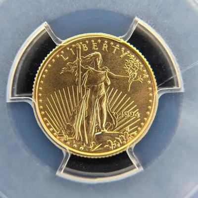 1994 $5 1/10 Ounce Gold American Eagle MS-69 PCGS Graded