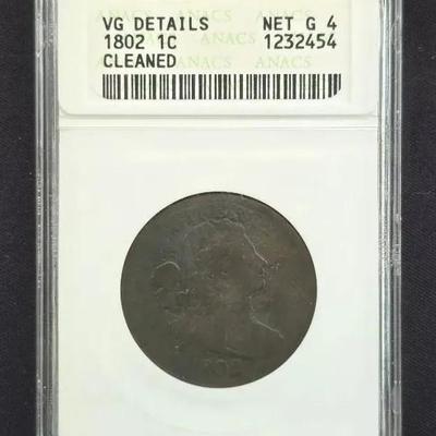 1802 Large Cent Graded By ANACS