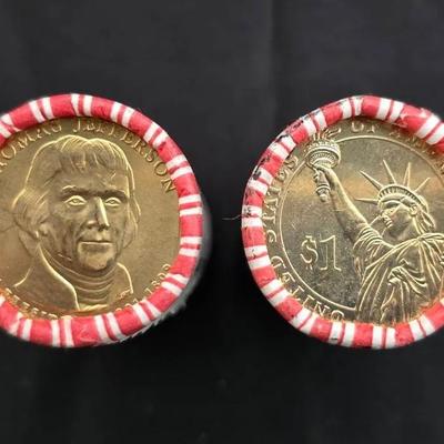 2 $25 Dollars US Presidential Uncirculated US Mint Rolls