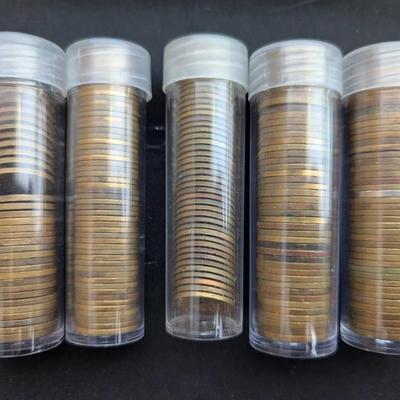 5 Rolls of Vintage Mexico 5 Centavo Coins 