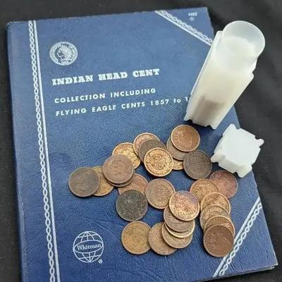 Roll of 50 Indian Cents & Partial Book of Indian Cents (18)
