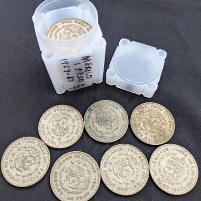 25 Silver Mexican Pesos 1957-1967