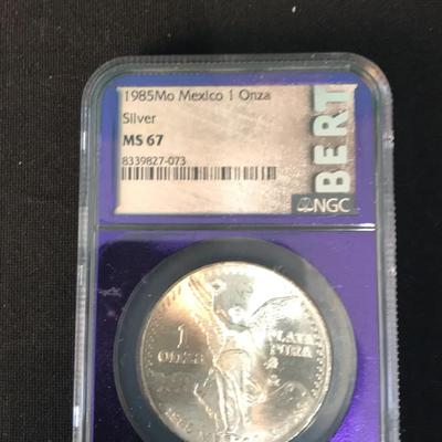 1985 Mexico Libertad (1)ounce .999silver MS67
