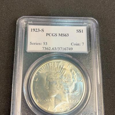 1923-S Peace Dollar (PCGS) (MS63)