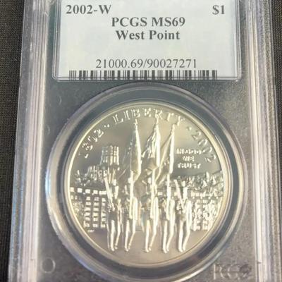 2002-W Commemorative (West Point) Silver Dollar (MS69)