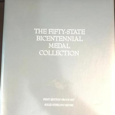 1776-1976 Fifty State Bicentennial Medal Collection (50) Sterling Silver Pieces
