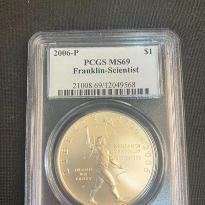 2006-P Franklin Scientist Commemorative Silver Dollar (PCGS) (MS69)