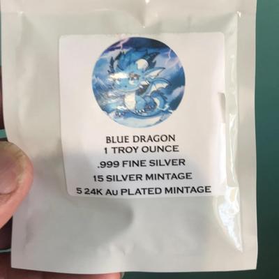 Blue Dragon (1) Ounce Silver Coin