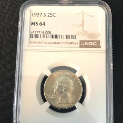 1937-S Washington Quarter (NGC) MS64