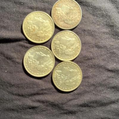 Morgan Silver Dollarlot Of 5 (AU) /(UNC)