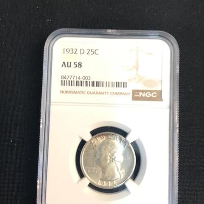 1932-D Washington Quarter (AU58) Key Date