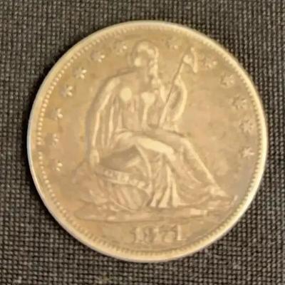 1871 Seated Liberty Half Dollar