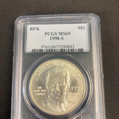 1998-S RFK Commemorative Silver Dollar (PCGS) (MS69)