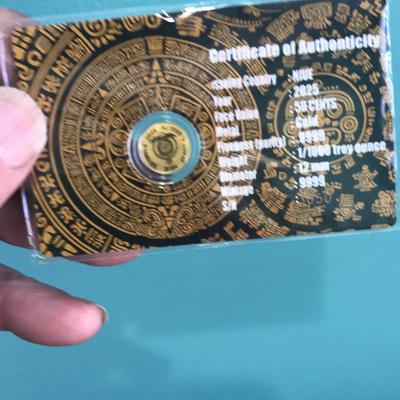 2025 Niue Aztec Calendar Calendar 1/1000 Ounce Gold Round