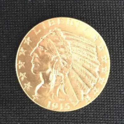 1915 $5 Dollar Indian Gold Coin (UNC)