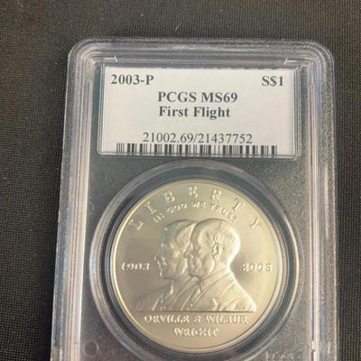 2003-P First Flight Commemorative Silver Dollar (PCGS) (MS69)