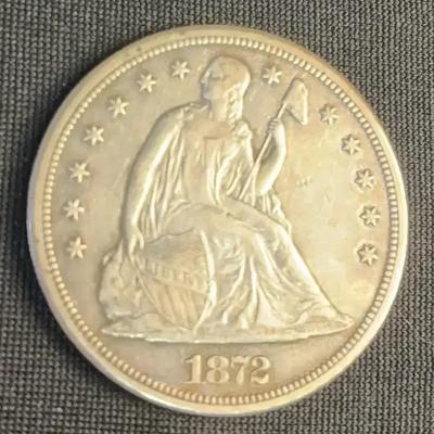 1872-S Seated Liberty Dollar (AU+)