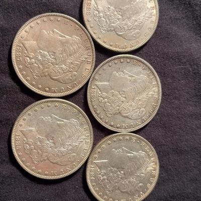 Morgan Silver Dollar Lot Of 5 (AU) (UNC)
