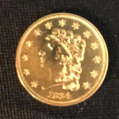 1834 $2 1/2 Dollar Classic Head Gold Coin (UNC)